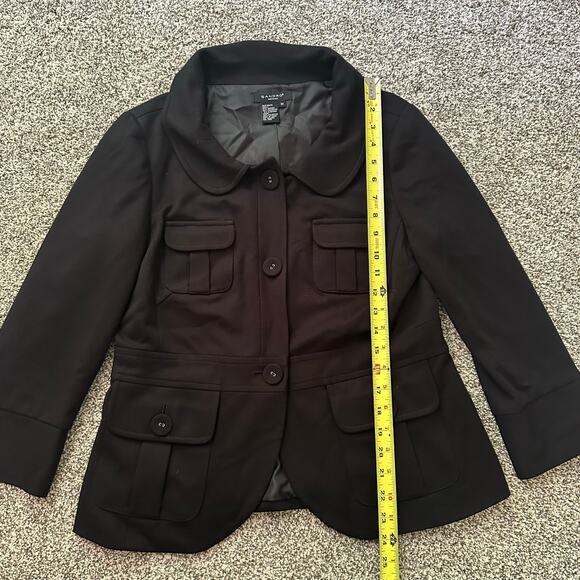 Sandro black button front jacket coat size M - Picture 8 of 12